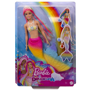 芭比娃娃感温变色美人鱼GTF89 童话公主王子换装女童过家家玩具