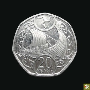 【50490】马恩岛20便士 老年 21.2mm 外国硬币 保真钱币 满六包邮