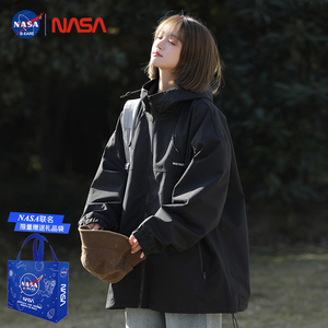 NASA品牌高级感外套女2024年新款美式户外冲锋衣春秋季风衣冬棉服