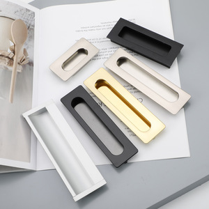 隐形抽屉暗装拉手欧式移门简约抽屉隐藏式拉手衣柜内黑色抽屉把手