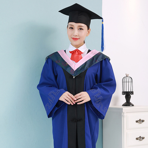 学士服硕士大学生毕业学士袍文理工农军医科学生校服绣印校徽logo