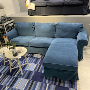 宜家爱克托三人沙发带贵妃椅布艺简约杭州商场正品国内代购