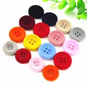 仿绒纽扣四眼植绒扣子女羊绒大衣风衣呢子外套西装毛衣开衫扣红色