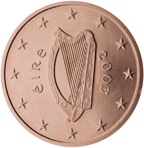 爱尔兰2分硬币 爱尔兰竖琴 年份随机 unc全新