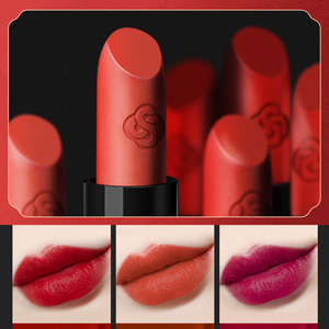 素萃丝绒哑光口红女奶茶色胡萝卜复古显白保湿持久不易沾杯不脱色