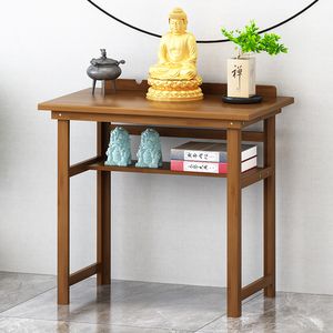 新中式玄关桌现代简约供桌观音菩萨佛台客厅竹制条案家用置物台木
