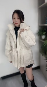 冬季韩版女士羽绒服中长款小个子时尚女装大码加厚保暖白鸭绒外套