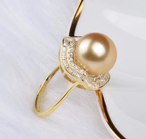 diy配件 s925纯银奢华珍珠戒指指环精致半成品饰品手饰空托大托女