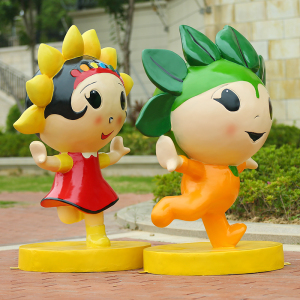 定制玻璃钢卡通人物雕塑太阳娃娃男孩女孩幼儿园园林景观装饰摆件