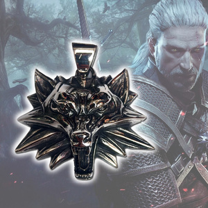 the witcher猎魔人巫师3周边狼头项链 狂猎同款吊坠金属大挂件