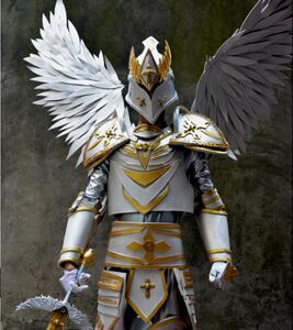 cosplay天使天堂圣殿骑士盔甲铠甲战士银白翅膀贵族男女服饰道具