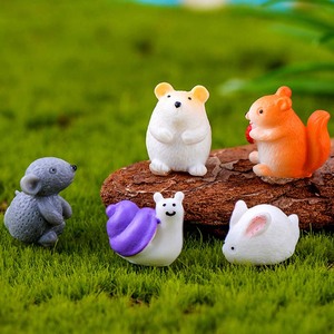 可爱仓鼠兔子蜗牛松鼠微景观造景小动物手工小饰品创意桌面小摆件