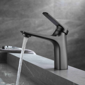 德国当代高端面盆水龙头枪灰冷热水龙头台上台下盆水龙头