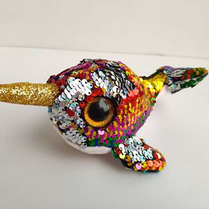 丽仁亮片独角鲸毛绒玩具儿童娃娃玩偶可爱礼品赠品派对玩具偶礼物