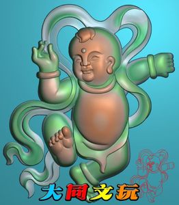 电脑雕刻图 精雕图 浮雕图 灰度图 jdp bmp 飘带吉祥童子