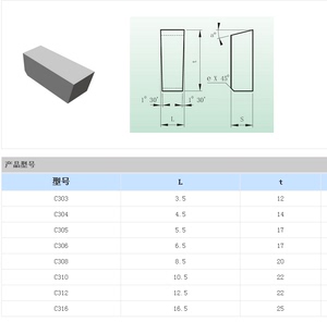 总厂株洲钻石硬质合金焊接切断刀头yt15yt5yw1yw2yg8ys25 c303