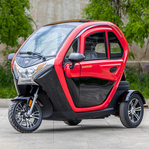 sunsuki新款全封闭电动三轮车带棚接送孩子电瓶车成人家用代步车