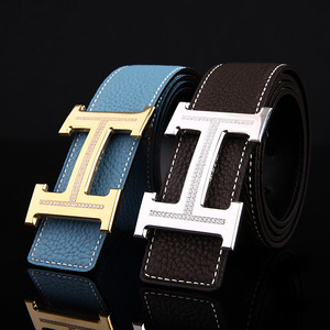 正品代购 hermes/爱马仕皮带 男士镶钻h扣真牛皮带腰带 专柜验货