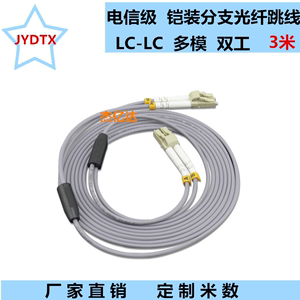 定做LC转LC E2000多模双工LSZH光缆分支铠装电信级光纤跳线连