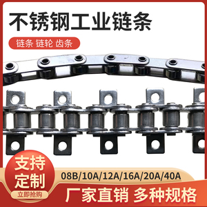 SS不锈钢工业输送链条弯板传动单双节距非标链08B10A12A16A20A40A