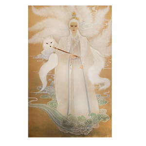 胡九霄新款5d魔方圆钻石画十字绣男款白色狐狸装饰画客厅人物满钻家