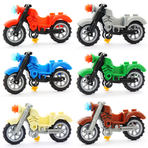 兼容乐高积木人仔动物坐骑狼鲨鱼摩托自行车单车拼装儿童DIY玩具9