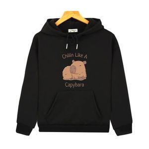 Capybara Hoodies Chilin Like A Sweatshirts Kids Long Sleeves