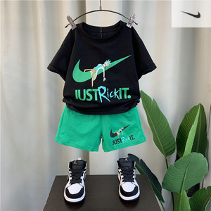 官网耐克男童夏季套装洋气宝宝夏装网红衣服儿童酷帅短袖运动服潮