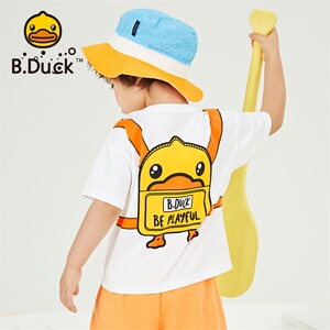 bduck小黄鸭童装男童t恤短袖宝宝衣服2022新款夏装儿童小童上衣潮