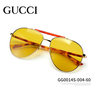 gucci/古奇墨镜男太阳镜 酷奇蛤蟆镜古驰飞行员眼镜亚洲版gg0014s