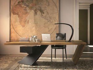 美式复古办公桌老板桌loft书桌实木铁艺会议电脑桌北欧原木工作台