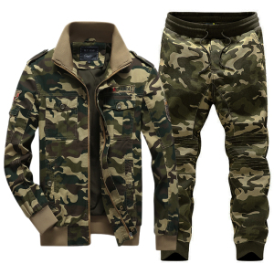 休闲军工套装男