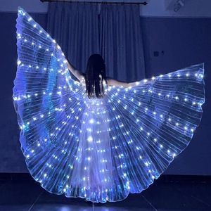 LED发光翅膀舞翅荧光蝴蝶跳舞蹈道具发光肚皮舞演出金翅膀披风