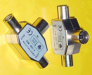 有线电视三通头rf信号一分二插头tv一母头转两公头分配器