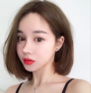 时尚ol假发女中分刘海bobo头短发修脸中分短直发学生头假发头套