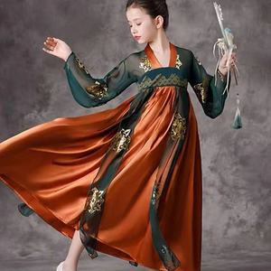 古典舞演出服女儿童汉服中国风豆苗儿同款丽人行舞蹈服女童演出服