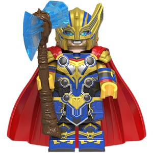 兼容乐高超级英雄雷神4盔甲披风益儿童智拼装积木人仔玩具wm2417a