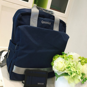 日本代购Qminica双肩包妈咪包ins超火女大容量离家出走包防水背包