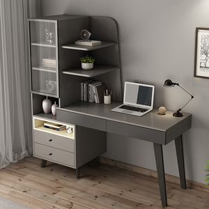 北欧现代简约书桌书台卧室书台式电脑桌高级组合一体写字办公桌子