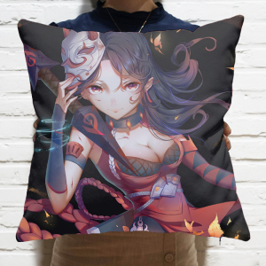 王者荣耀cos阿轲暗夜猫娘优化手办抱枕枕头被子靠垫背靠