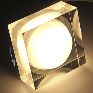 简约现代嵌入式led水晶射灯筒灯1W3W5W7W玄关灯过道灯天花灯方形