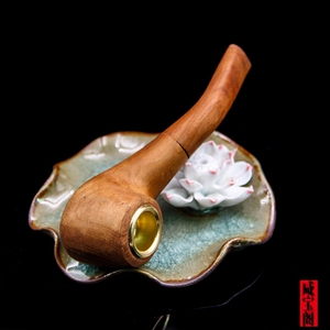 咸宝阁 纯手工旱烟斗光面木雕山东枣木烟斗红木烟锅烟嘴烟袋烟具