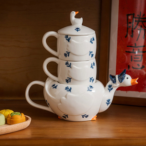泽滕家可爱陶瓷家用茶具套装茶壶茶杯组合花茶下午茶水具创意送礼
