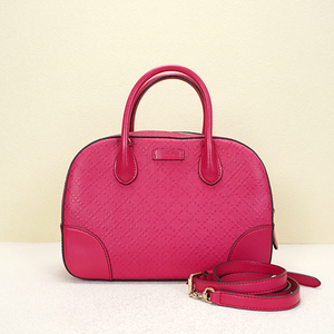 【奢小喵奢侈品】二手古驰玫红色牛皮单肩手提包95新