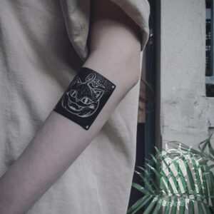 猫瓜 mw原创手绘复古另类暗黑系可爱南瓜头猫咪防水纹身贴