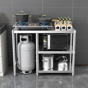 农村煤气灶台一体煤气罐专用灶煤气罐专用柜天然气灶台架子不锈钢