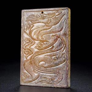 古玉老玉仿古和田玉辽金时代龙纹玉佩挂件手把件 古董文玩老玉器