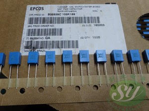 EPCOS 1.0uf/63v 1uf 1u0 105全新5MM薄膜电容 B32529C105K189