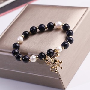 水瓶座黑色独角马禄迎手绳小众设计手饰2022新款星座手串时尚气质