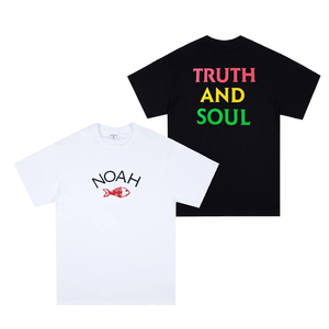 noah 19ss nyc fishbone logotee鱼骨架联名彩色字母短袖t恤男女